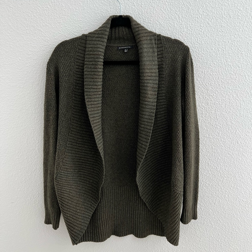 Olive Cocoon Wrap Cardigan